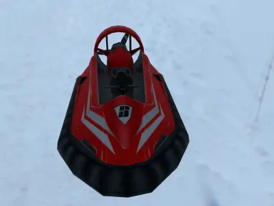 Hovercraft snowmobile Low-poly 3D model
