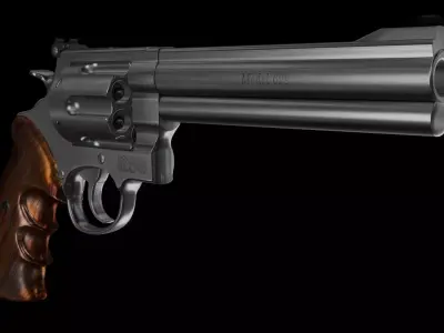 Smith and Wesson 629 Classic revolvers - stainless and blued Low-poly 3D model