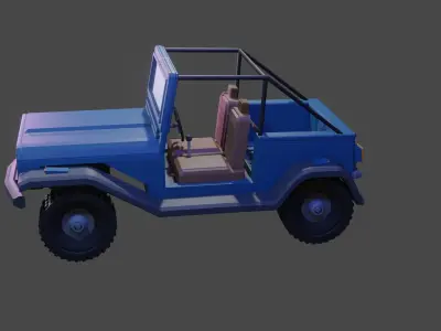 Jeep for Game Low-poly 3D model by komtoon