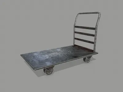 Trolley metal hand truck Low-poly 3D model