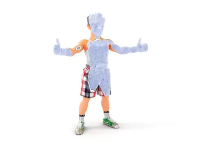 Young Athlete Character Model Rigged and Animated Low-poly 3D model