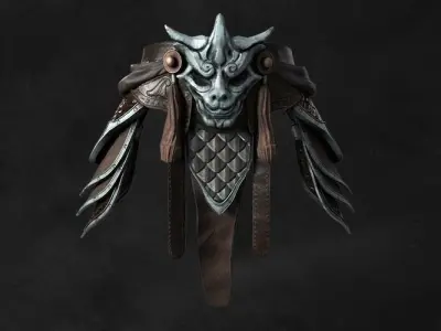Samurai Warrior Belt Armor Asset Low-poly 3D model