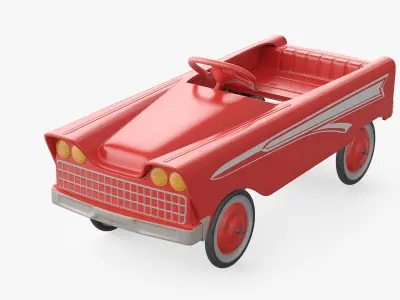 Vintage American Murray Red Childs Roadster Pedal Car 3D model