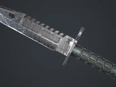 Tactical Knife Low-poly 3D model order