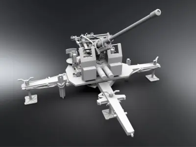 Flak 37 Alternate Scale model 3D print model