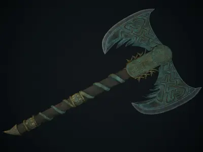 Axe Fantasy Game 3d model Low-poly 3D model Low-poly 3D model get