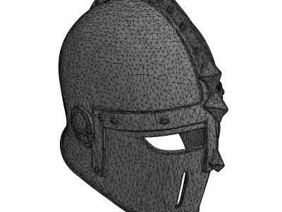 Rusty Medieval Knight Helmet PBR Low-poly 3D model