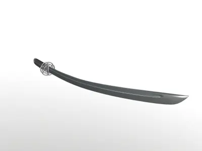 Katana samurai sword 3D model 5