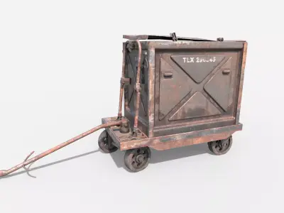 Metal Factory Handcart 3D model