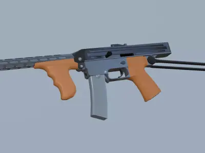 SMG PPK-42 with 4 Mag Options - Low Poly and Game-Ready Low-poly 3D model