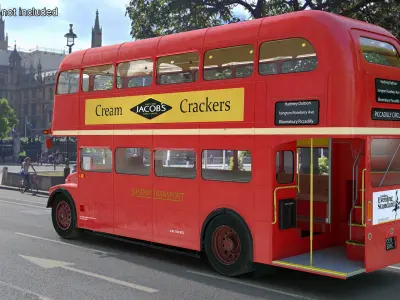 London Double Decker Bus Rigged 3D model