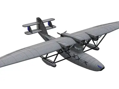 Bleriot 5190 Transatlantic Flying Boat Low-poly 3D model