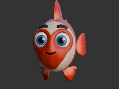 Cartoon Fish Low-poly 3D model 5