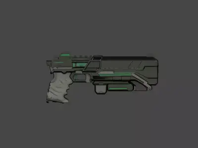 pistola futurista low-poly Low-poly 3D model