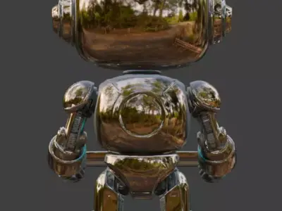 Chibi Atompunk Service Utility Droid 3D Model Low-poly 3D model