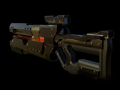 Scifi Gun Low-poly 3D model buy