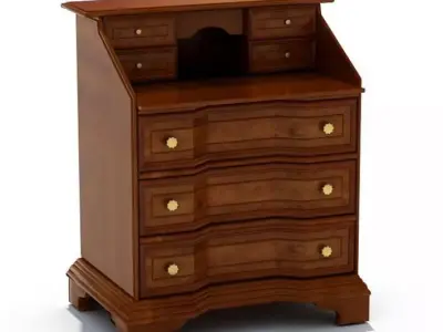 Classic Mahogany Chest Of Drawers 3D model