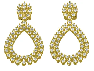 Antique Large Drop Stud Earring 3D print model