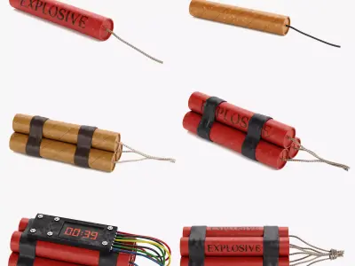 Dynamite Collection - Modular Explosive Props 3D Model Pack