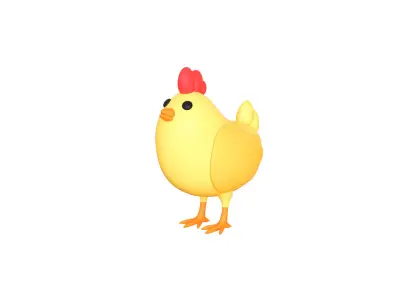 Low-Poly Easter Chicken Low-poly 3D model