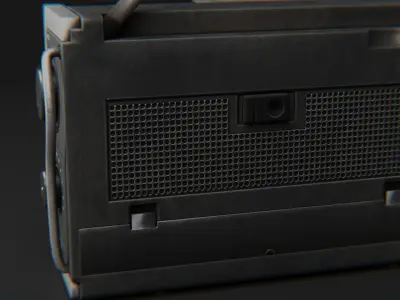 Early 90s Vintage Military Philips Radio Low-poly 3D model