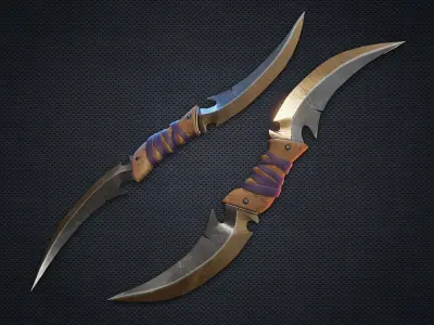 Boomerang Throwing Knife - Fantasy Knife Low-poly 3D model