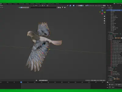 Pigeon Low-poly 3D model 2