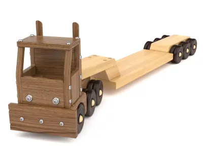 Wooden toy truck 27 3D model
