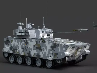 Chinese new airborne IFV Low-poly 3D model