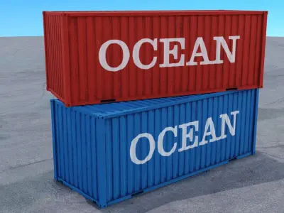 Container shipping Low-poly 3D model 5