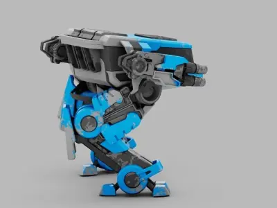 military robot  rigged character 3D model