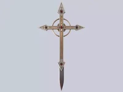 Vampire hunter weapon Low-poly 3D model