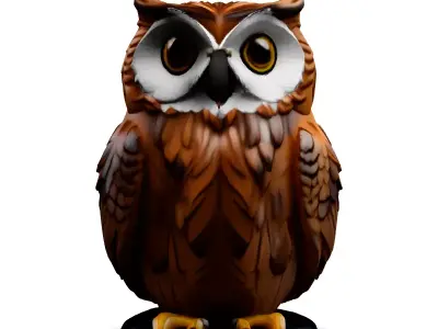 Stylized 3D Owl Model Low-poly 3D model
