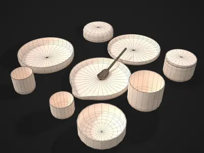 Clay Pottery  Low-poly 3D model