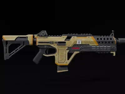 Realistic futuristic gun Low-poly 3D model