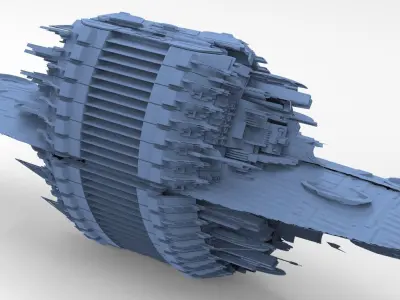 Art Deco Sci-Fi Temples 8 3D model