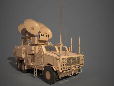 Warfare Vehicle Low-poly 3D model