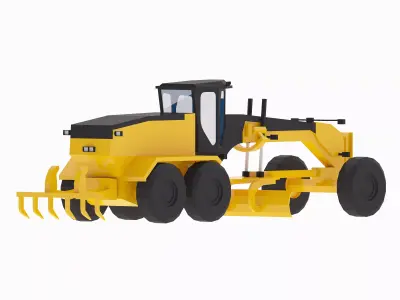 Grader Construction 18S3 Simplified Low-poly 3D model