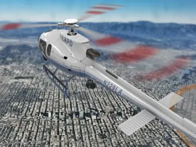 AS-350 LAPD 3 Animated Low-poly 3D model