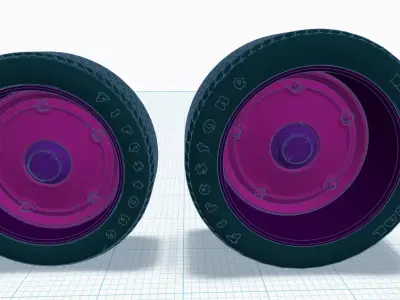 1-25th Del Mar style rims and with what if tires 3D print model