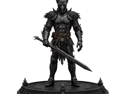 Knight Stormcrow Aegis 75mm Dark Fantasy Knight STL 3D print model