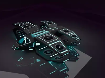 Sci Fi AirCraft Space Craft Low-poly 3D model