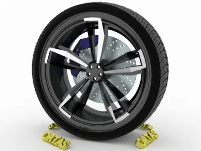 ORTAS CAR WHEEL RIM 126 GAME READY WHEEL RIM TIRE 3D model