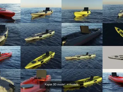 Kayak 3D model 3D Model Pack
