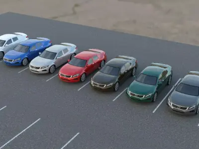R3DP ASIAN CARS LOW-POLY PBR - Honda Accord Low-poly 3D model
