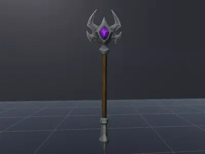 Staff - Game Ready Weapon Low-poly 3D model