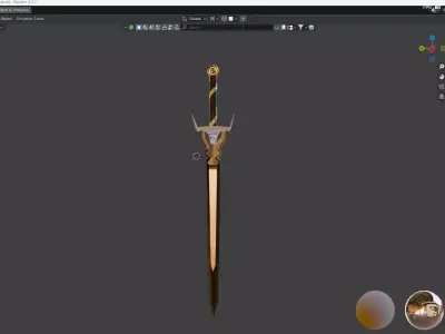 Bronze Long Sword Low-poly 3D model
