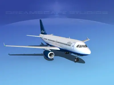 Airbus A319 Jet Blue 2 3D model