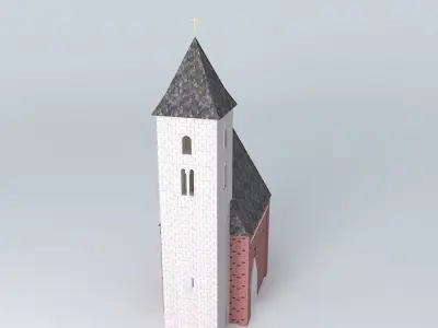 Roman age St Michael temple in Csempeszkopacs Hungary 3D model