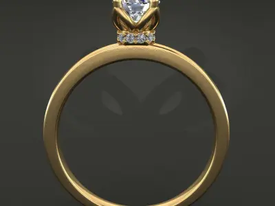 Floral Gallery Solitaire Infinity Diamond Bow Engagement Ring 3D print model